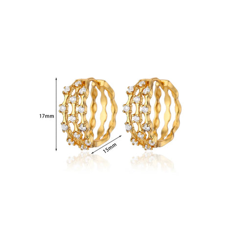 Delicate Zircon Small Hoop Earrings for Women Stainless Steel Gold Color New In Earrings 2024 Trend Wedding Party Jewelry Gift