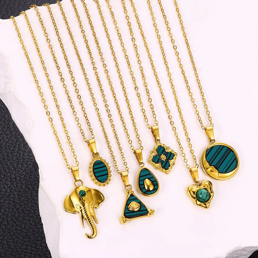 Stainless Steel Heart Hazelnut Avocado Pendant Necklaces For Women Classic Gold Color Butterfly Necklace Valentine's Day Jewelry