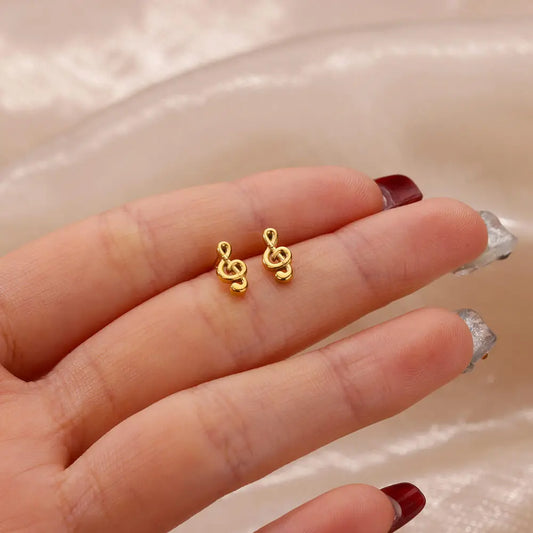 Stainless Steel Musical Note Earrings For Women Geometric Earring Waterproof Vintage Trend Wedding Fashion Jewelry Gift aretes