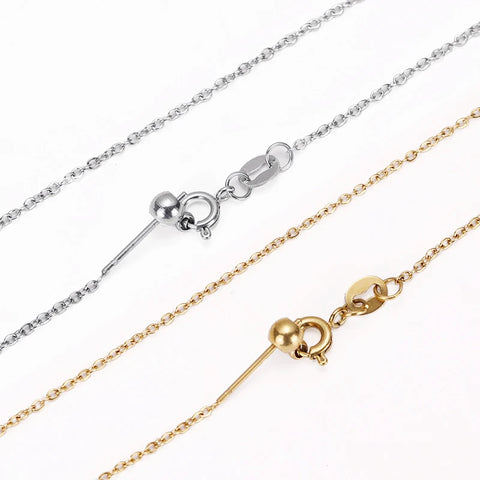 Non-Tarnish Adjustable Long Chain Necklace DIY Charm Pendant Necklace Choker 316 Stainless Steel For Women Fashion Jewelry