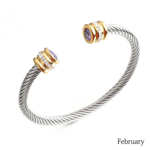 New Stainless Steel Bracelet Creative Month Titanium Steel Bracelet Adjustable Size Women's Bracelet