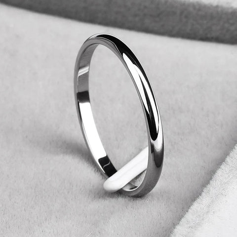 Ramos 2mmStainless Steel Rings Gold colour Anti-allergy Smooth Simple Wedding Couples Rings Bijouterie