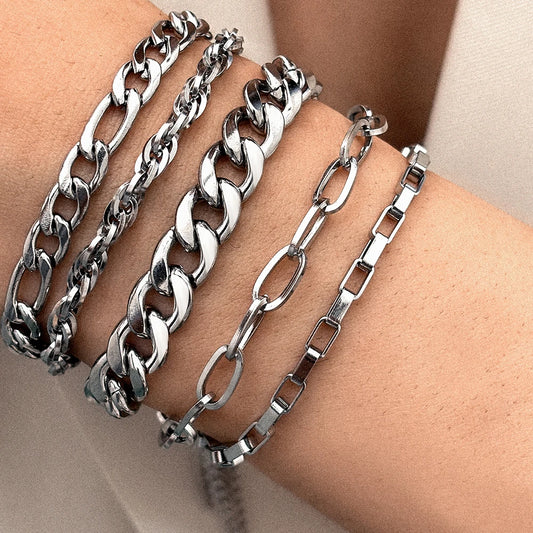 Stainless Steel Bracelet Premium Texture Chunky Chain Simple Bracelet No Fade High Quality Atmosphere Bracelet For Women Jewelry