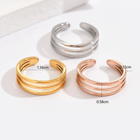 3Pcs Stainless Steel Simple Foot Ring Adjustable Opening Toe Ring for Women Girl Man Summer Beach Vacation Jewelry Finger Ring