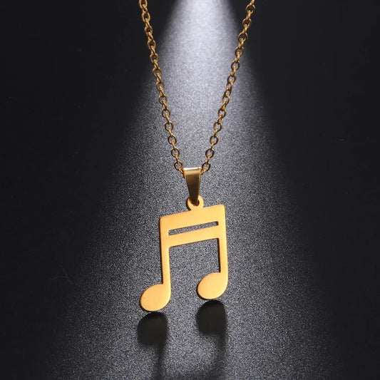 Skyrim Music Necklace Score Note Treble Chain Musical Symbol G Clef Gift For Woman Man Stainless Steel Jewelry Wholesale New