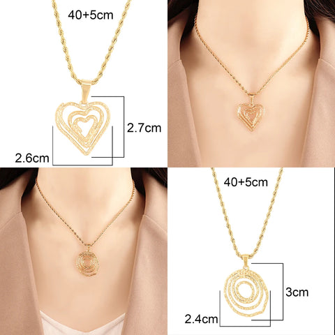 Fashion Heart Pendant Necklace For Women Ladies Girls Stainless Steel Necklaces Twists Chain Jewelry Gifts