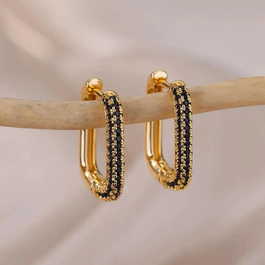 Stainless Steel Hoop Earrings for Women Luxury Gold Color Earrings 2024 Trend New in Aesthetic Fashion Jewelry aretes mujer BFF