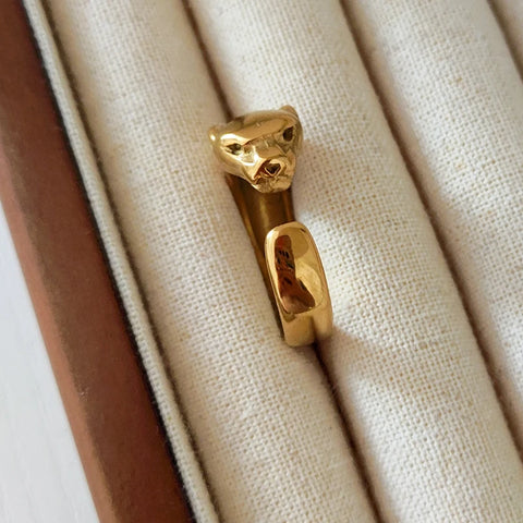 Panther open rings stainless steel rings for women animal cute simple jewelry waterproof non tarnish jewelry new arrival