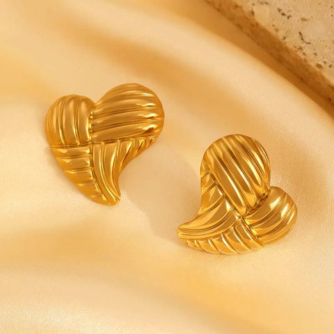 Stainless Steel Gold Color Geometric Stud Earrings for Women Fashion Irregular Square Statement Earring Party Jewelry Gifts 2024