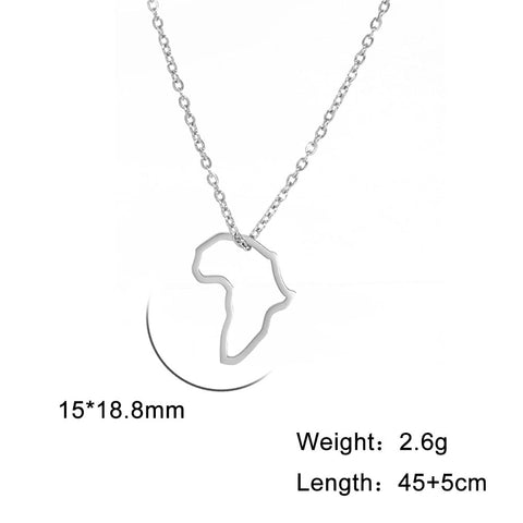 MyShape African Map Pendant Necklaces For Women Men Gold Color South Africa Stainless Steel Necklace Choker African Jewelry Gift