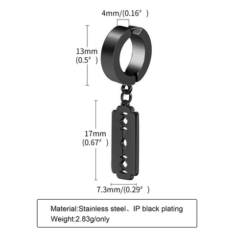 Black Stainless Steel Ear Accessory