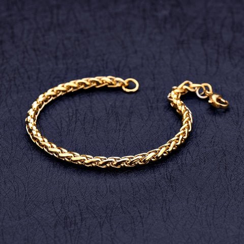 2020 New Stainless Steel Plated Gold Keel Chain Bracelet Fashion Jewelry For Women and Men Wedding Birthday Party Gift 4/5/6MM