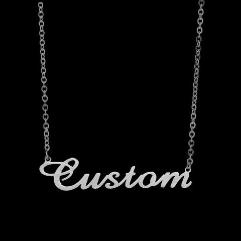 Customized Fashion Stainless Steel Name Necklace Personalized Letter Gold Choker Necklace Pendant Nameplate Gift