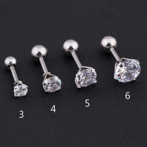 Medical Stainless steel Crystal Zircon Ear Studs Earrings