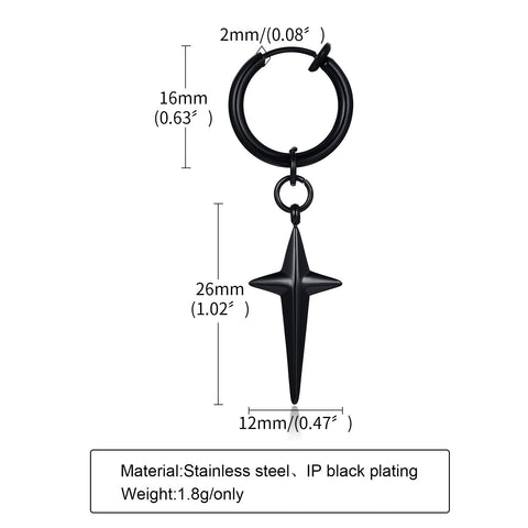 Black Stainless Steel Ear Accessory