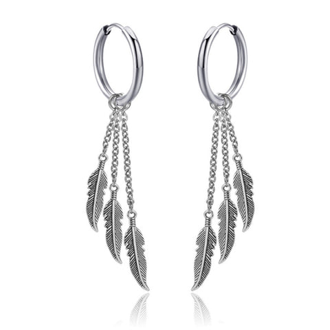 New Punk Stainless Steel Chain Hoop Earrings