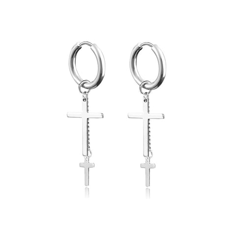 New Punk Stainless Steel Chain Hoop Earrings