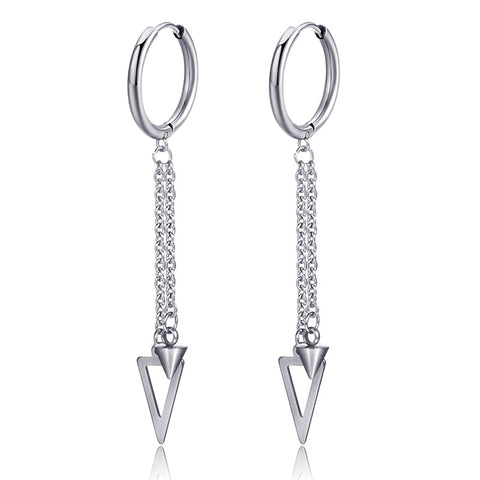 New Punk Stainless Steel Chain Hoop Earrings