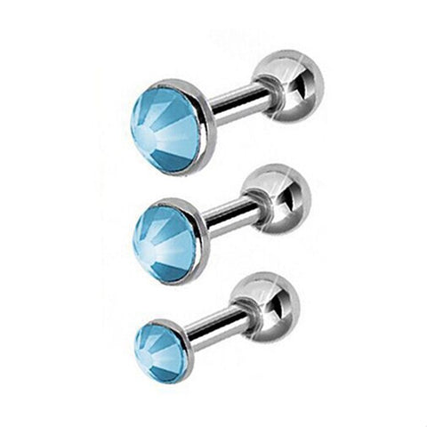 3Pcs/set Surgical Steel Earring For Women Tragus Cartilage Piercing Barbells Ear Studs Jewelry Mixed 3mm 4mm 5mm