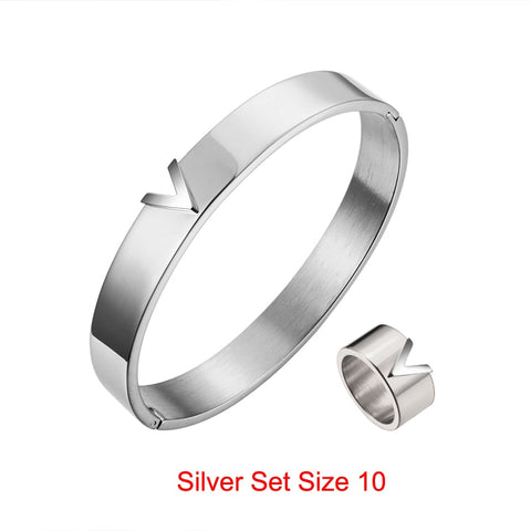 Gold Color Silver Color Fashion Stainless Steel Open Bracelets for Women Wedding Jewelry Charming Gold Bracelets & Bangle Gift