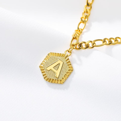 Dainty A-Z letter Anklet Hexagon Shaped Initial Ankle Bracelet Stainless Steel Feet Jewelry Gold Color Leg Chain Women Gifts