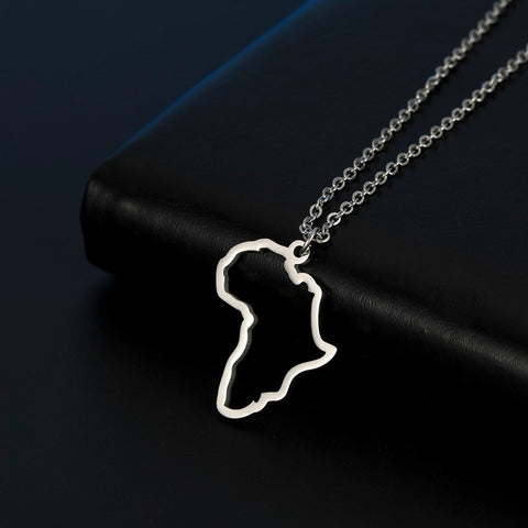 MyShape African Map Pendant Necklaces For Women Men Gold Color South Africa Stainless Steel Necklace Choker African Jewelry Gift