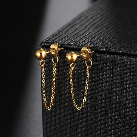 Stainless Steel Earrings 2022 Trend Cross Geometric Element Stars Heart Fashion Tassel Chain Earrings For Women Jewelry Friends