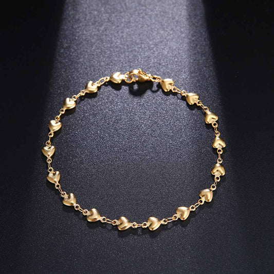 CACANA Stainless Steel Chain Bracelets For Man Women Gold Silver Color For Pendant Heart-shaped Love Donot Fade Jewelry N1852