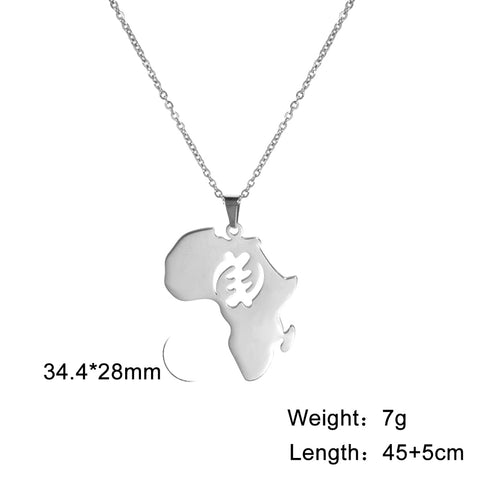 MyShape African Map Pendant Necklaces For Women Men Gold Color South Africa Stainless Steel Necklace Choker African Jewelry Gift