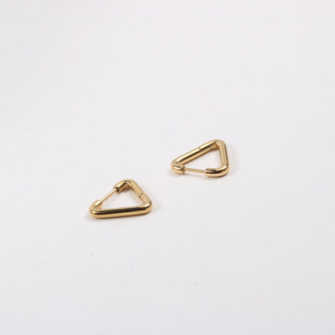 Waterproof & Tarnish Free Minimalist PVD Plated Waterproof Triangle Shaped Opening Earrings Stainless Steel Jewelry