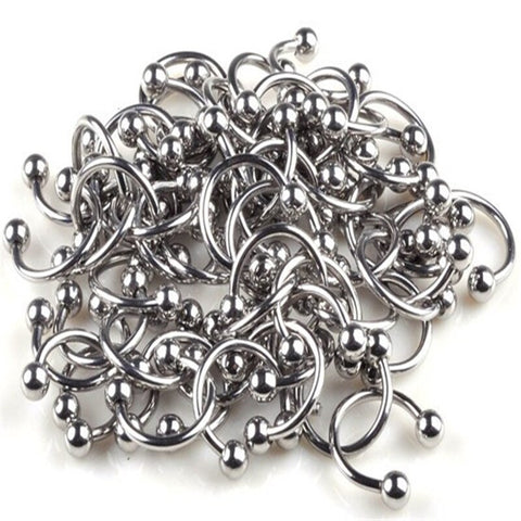 PINKSEE 10Pcs 316L Surgical Stainless Steel Circular Barbells Horseshoe 18g Lip Ring Eyebrow Nose Studs Body Piercing Jewelry