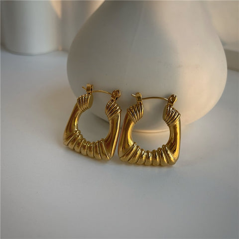 Waterproof & Tarnish Free Statement Hoop Earring Stainless Steel Jewelry Wholesale