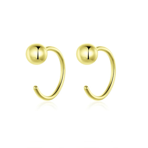 bamoer Tiny Hoop Earrings for Women Gold Color 925 Sterling Silver Small Ear Hoops Female Jewelry Fashion Bijoux Brincos SCE808