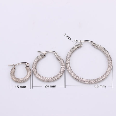 Stainless steel Hoop earrings 3mm Comfortable wear 15mm 24mm 35mm size Exquisite and cute Free shipping LH893