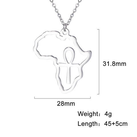 MyShape African Map Pendant Necklaces For Women Men Gold Color South Africa Stainless Steel Necklace Choker African Jewelry Gift