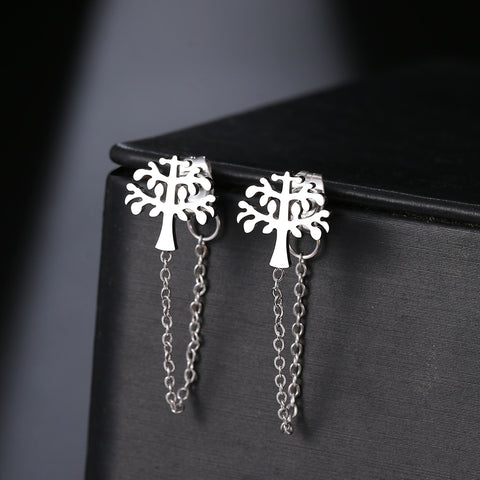 Stainless Steel Earrings 2022 Trend Cross Geometric Element Stars Heart Fashion Tassel Chain Earrings For Women Jewelry Friends