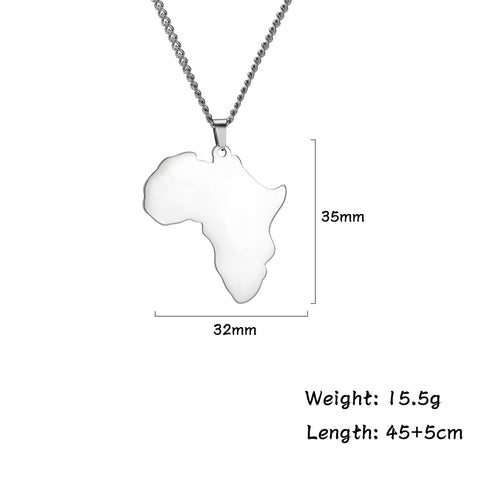 MyShape African Map Pendant Necklaces For Women Men Gold Color South Africa Stainless Steel Necklace Choker African Jewelry Gift