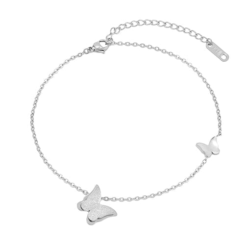 butterfly pendant anklet leg chain summer yoga beach leg bracelet stainless steel anklet women&#39;s girl Initial chain jewelry gift