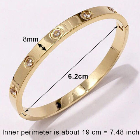 2020 Trendy Crystal Bracelets for Women Fashion Bangle Bracelet Titanium Love Pulseiras Stainless Steel Bangles Feminina Jewelry