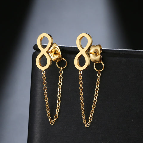 Stainless Steel Earrings 2022 Trend Cross Geometric Element Stars Heart Fashion Tassel Chain Earrings For Women Jewelry Friends