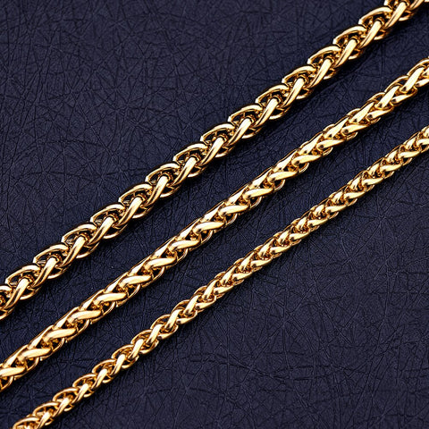 2020 New Stainless Steel Plated Gold Keel Chain Bracelet Fashion Jewelry For Women and Men Wedding Birthday Party Gift 4/5/6MM