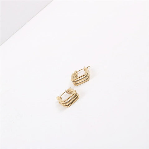 Trendy Earring PVD Hollow Drop Earring Stainless Steel Tarnish Free Jewelry Wholesale