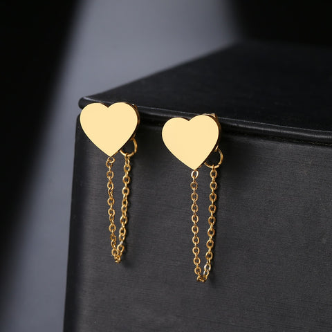 Stainless Steel Earrings 2022 Trend Cross Geometric Element Stars Heart Fashion Tassel Chain Earrings For Women Jewelry Friends