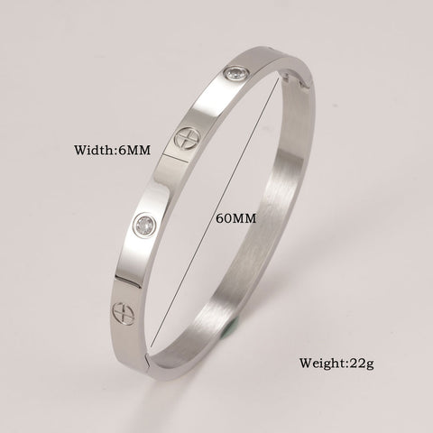 XUANHUA Stainless Steel Cuff Bracelets Bangles For Women Fashion Jewelry Charm Jewelry Accessories Crystal Bracelet loves