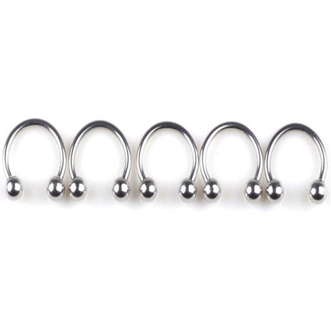 PINKSEE 10Pcs 316L Surgical Stainless Steel Circular Barbells Horseshoe 18g Lip Ring Eyebrow Nose Studs Body Piercing Jewelry