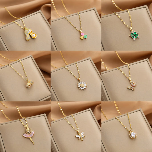 Women Zircon Jewelry Pendant Necklace
