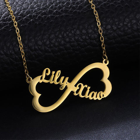 Personalized Customized Infinite Name Gold Stainless Steel Bracelets for Women Custom Name Charm Nameplate Bracelet Jewelry