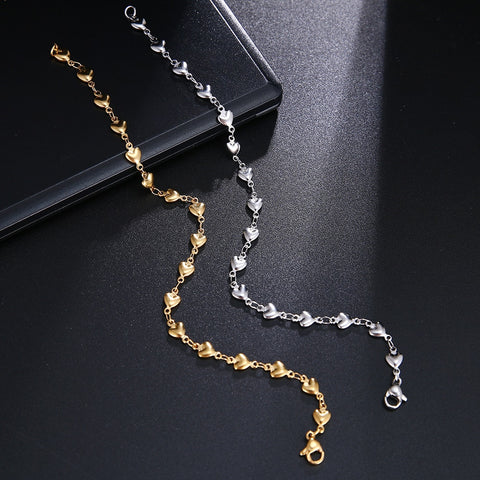 CACANA Stainless Steel Chain Bracelets For Man Women Gold Silver Color For Pendant Heart-shaped Love Donot Fade Jewelry N1852