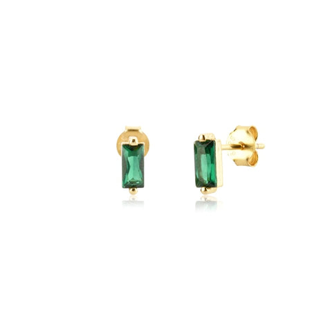 Women Green color Zircon Small Hoop Earrings