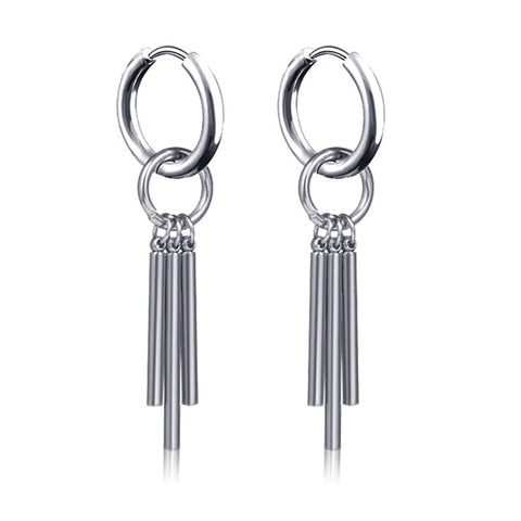 New Punk Stainless Steel Chain Hoop Earrings